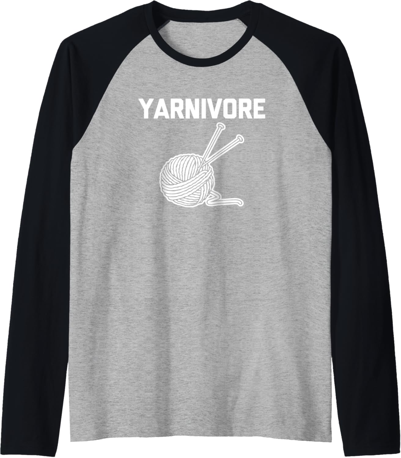 Yarnivore T-Shirt funny saying novelty yarn crochet knitting Raglan Baseball Tee