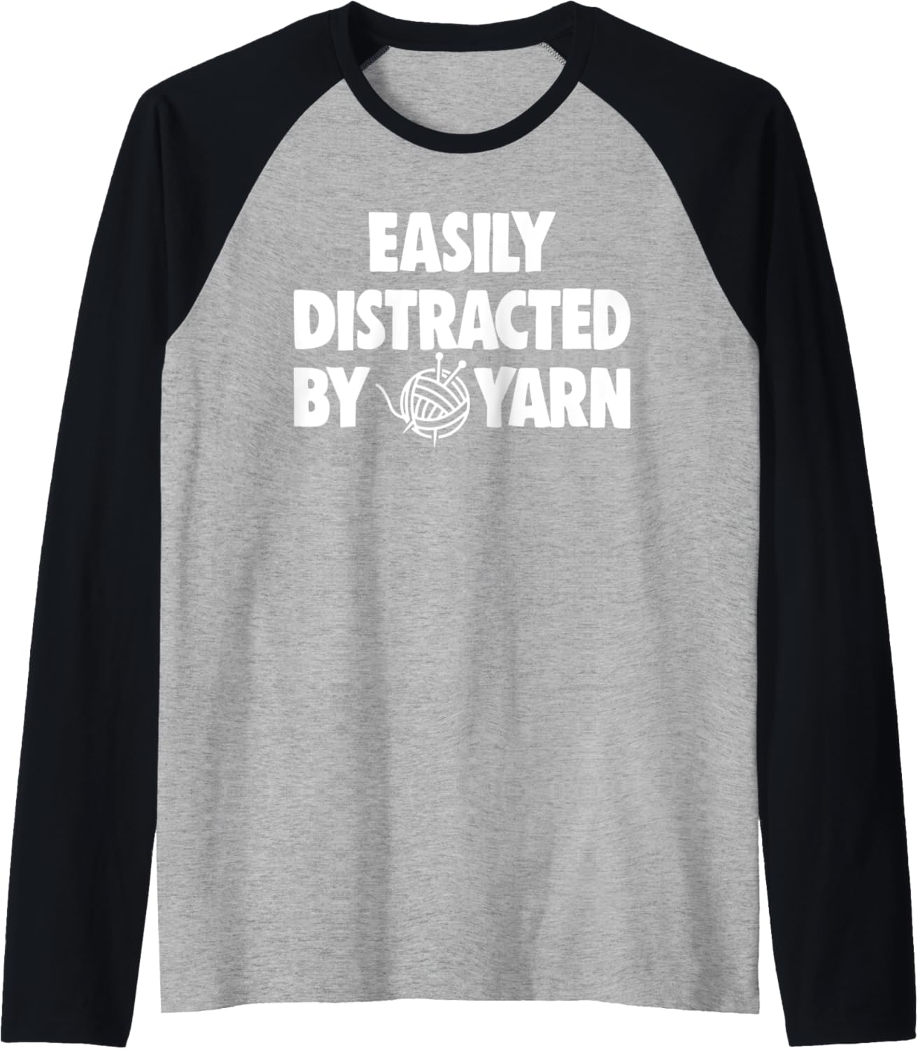 Easily Distracted By Yarn TShirts Women Crochet Lovers Gifts Raglan Baseball Tee
