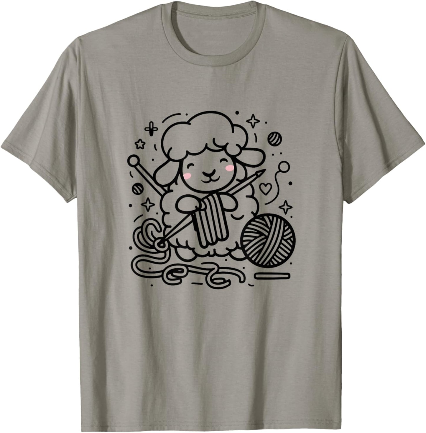 Cute Knitting Sheep Yarn Ball Art