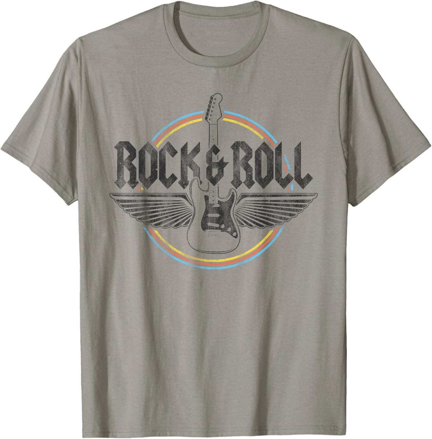 Retro Vintage Rock & Roll Guitar Wings Music Concert Band