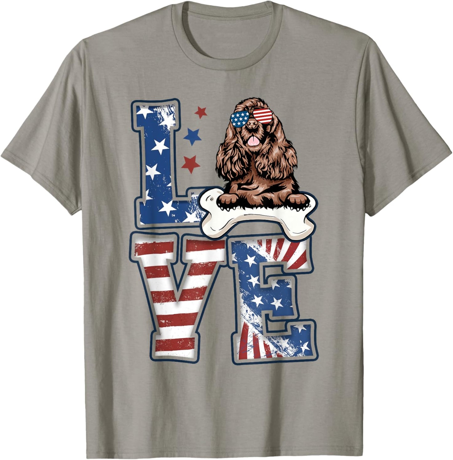 4Th Of July Decor Patriotic Love Cocker Spaniel Dog Usa Flag