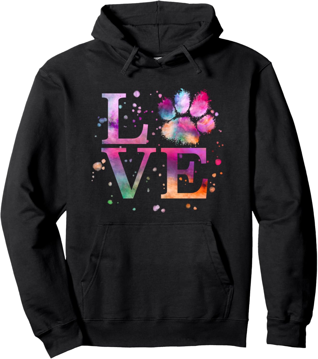 Love Dog Paw Print Colorful National Animal Shelter Week Pullover Hoodie