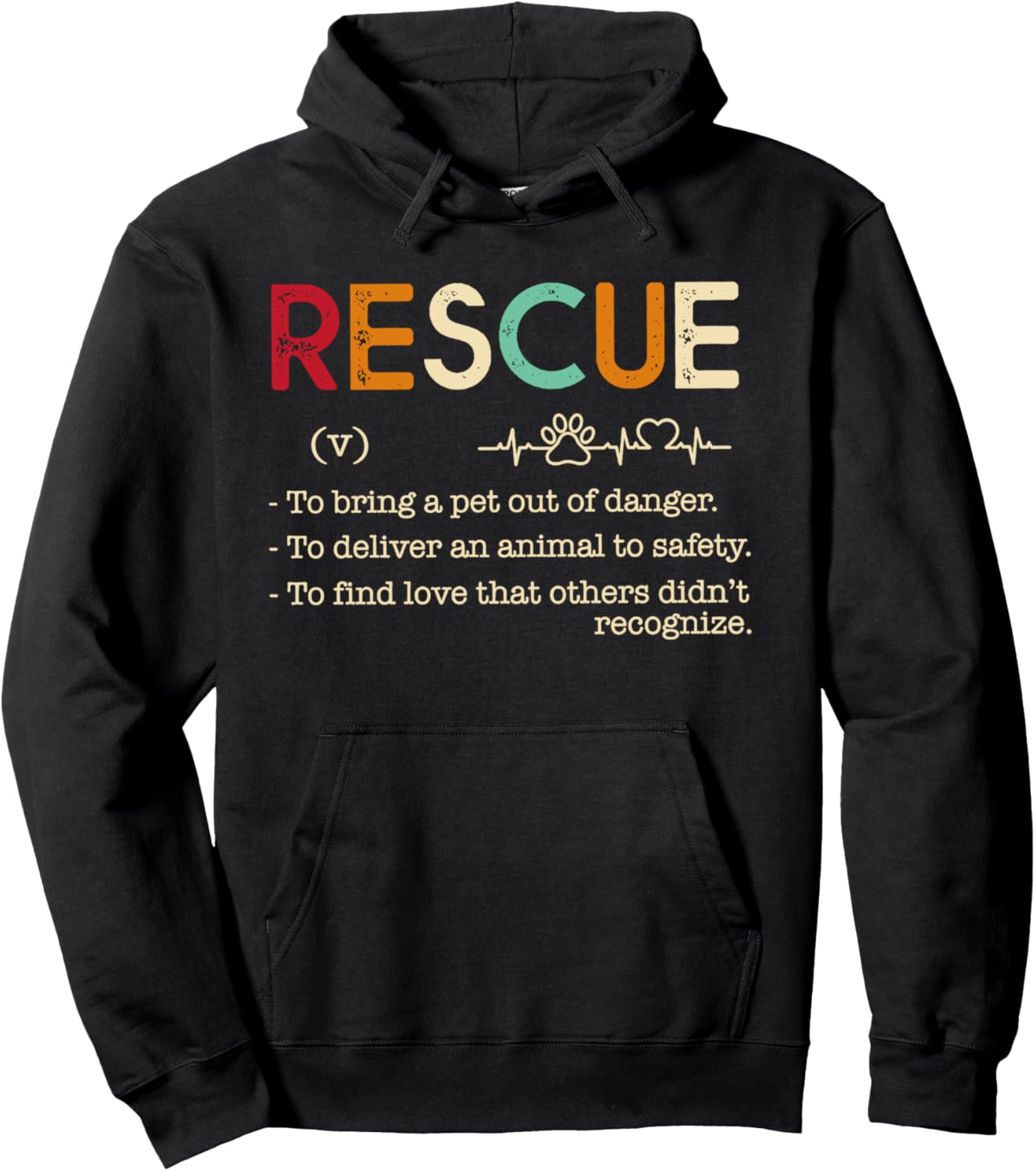 Rescue Definition Animal Lovers Funny Rescue Pet Tee Pullover Hoodie