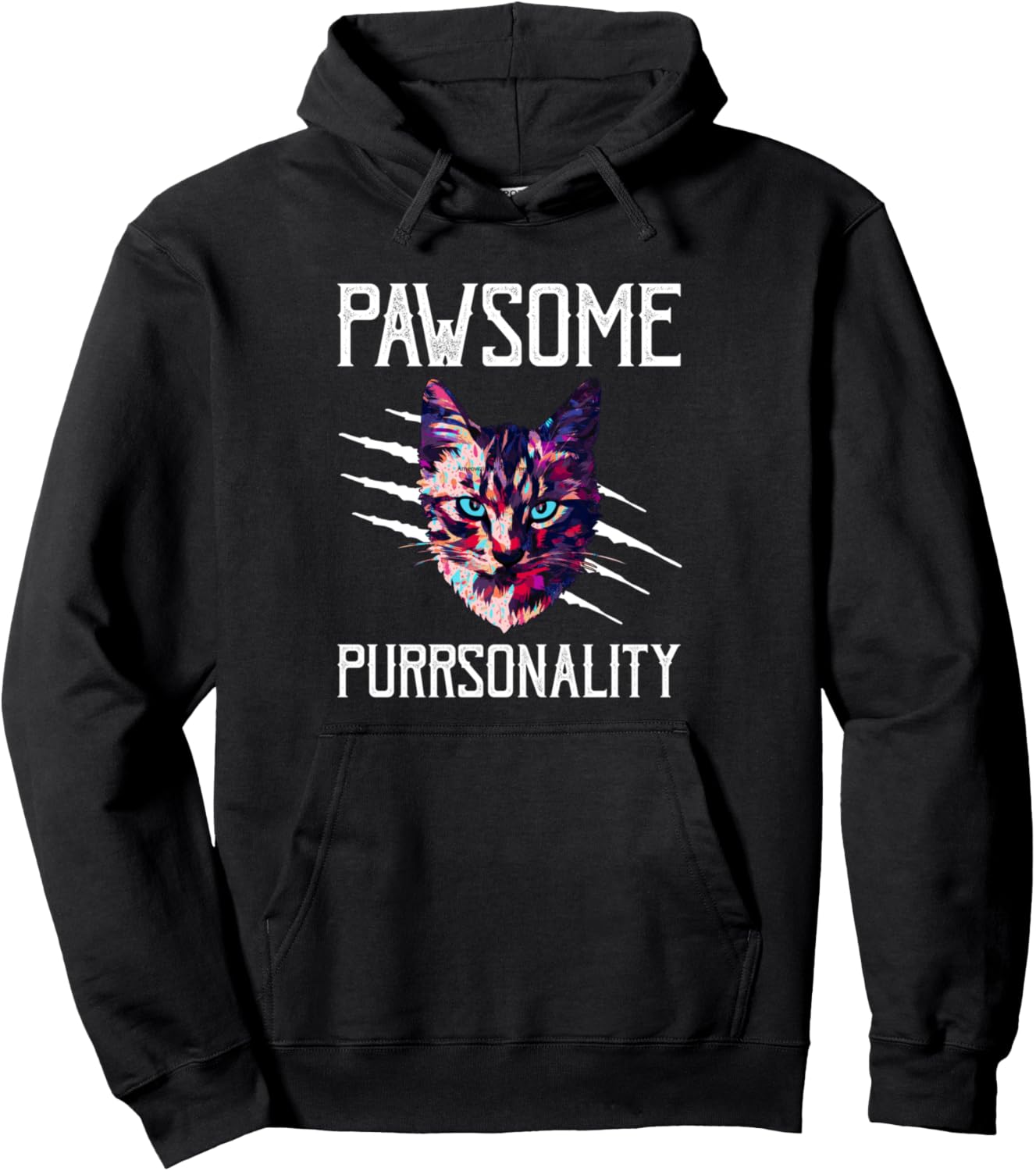 Awesome Purrsonality Funny Cat Pun Cute Feline Mom Dad Pullover Hoodie