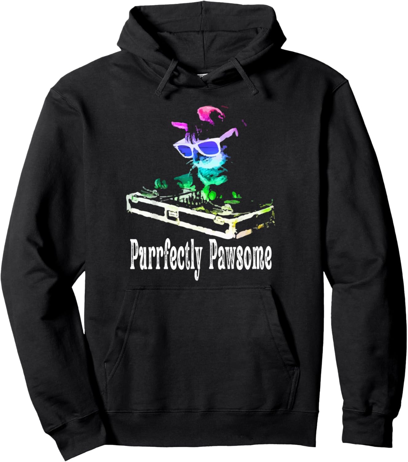 Purrfectly Pawsome Funny Cat Lover Pun Cat Mom Cat Dad Joke Pullover Hoodie