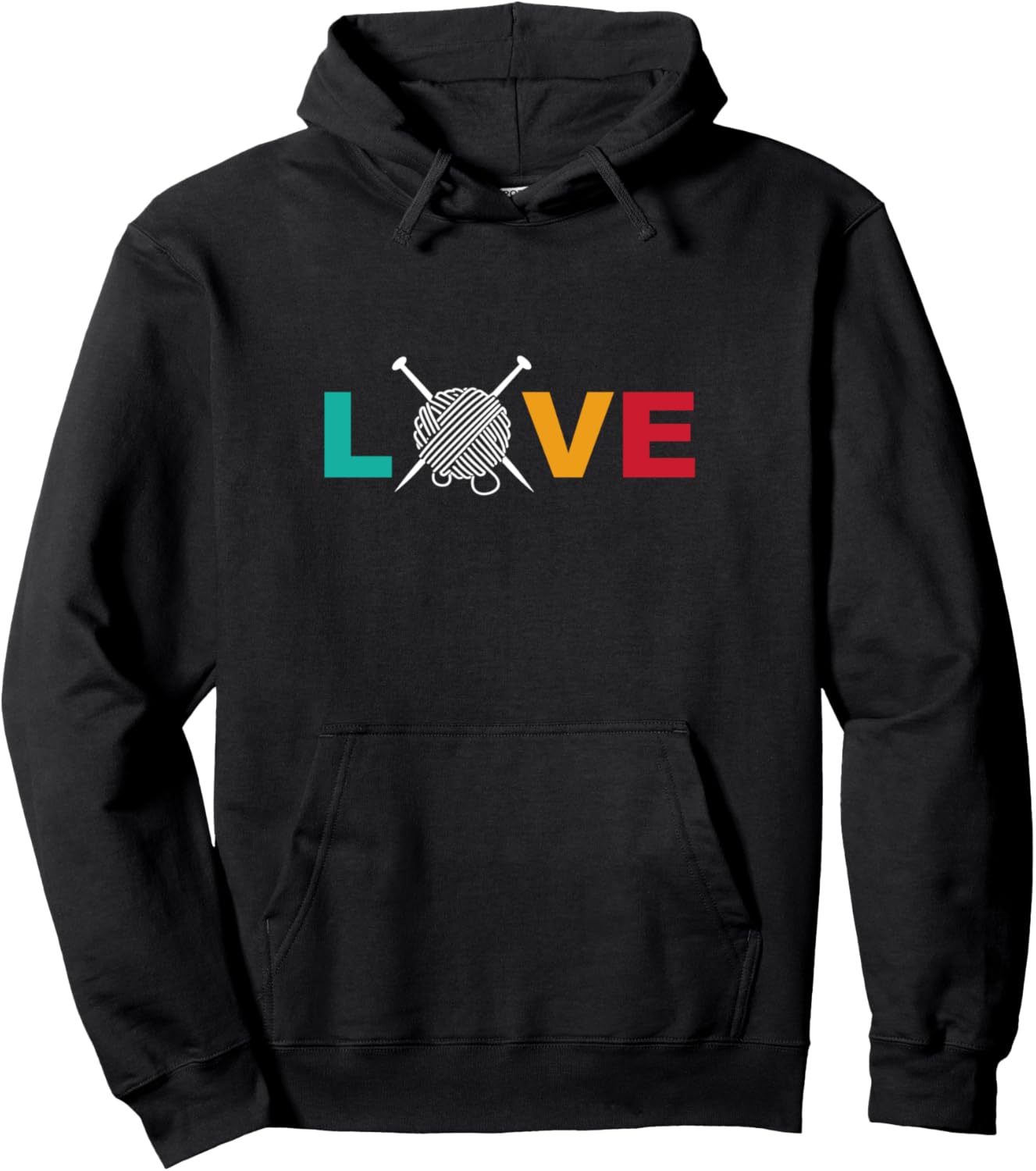 Knitting & Crochet T-Shirt Love Yarn with Needles Crafting Pullover Hoodie