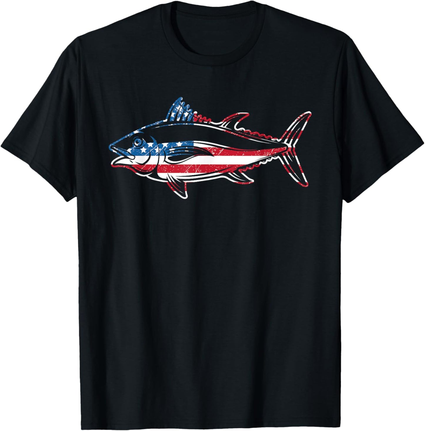 Tuna Fishing American Flag Giant Bluefin Fish Fisherman