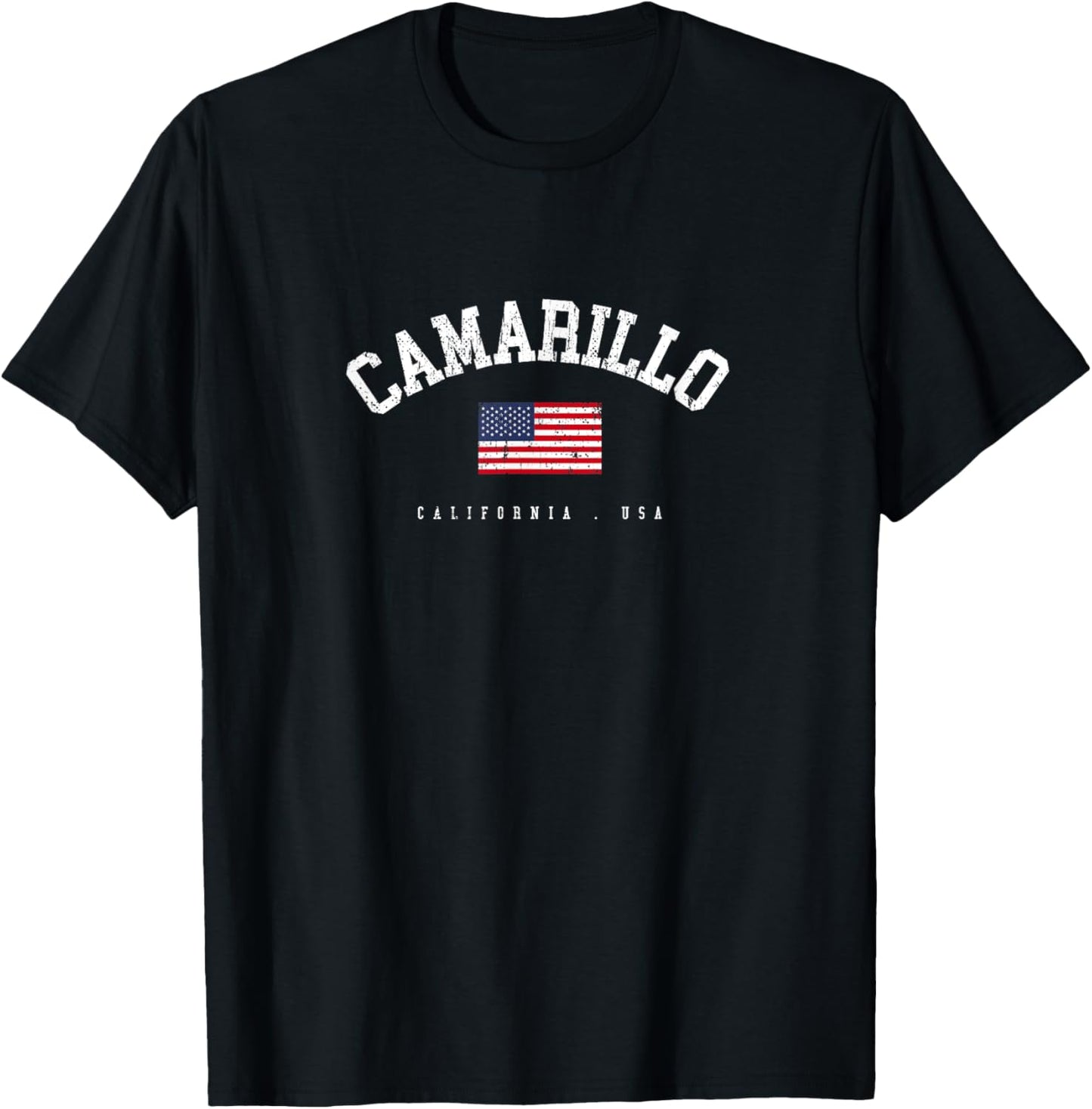 Camarillo Ca Retro American Flag Usa City Name