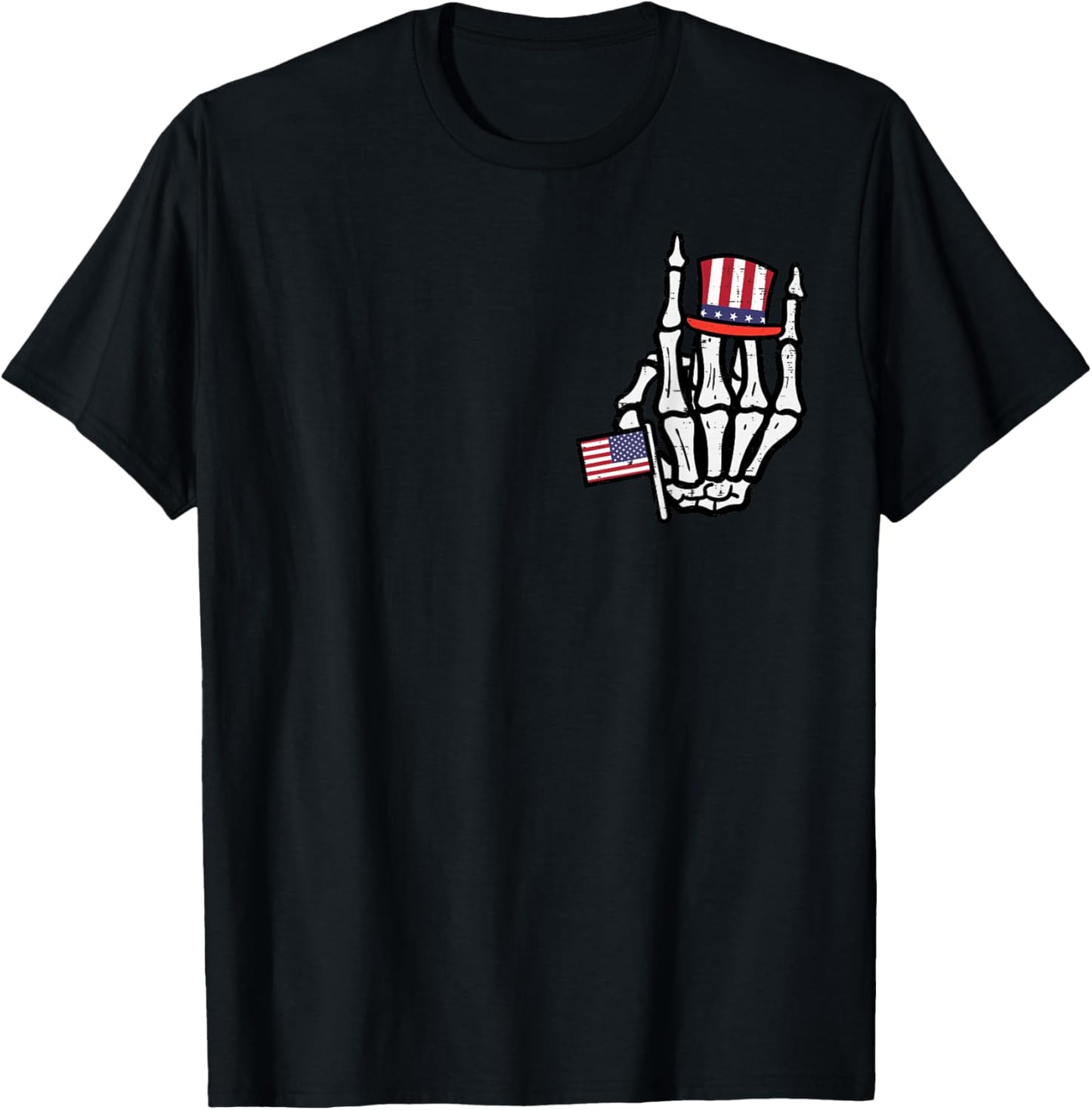 4Th July Rock Hand Skeleton Pocket Patriotic Boys Kids Men