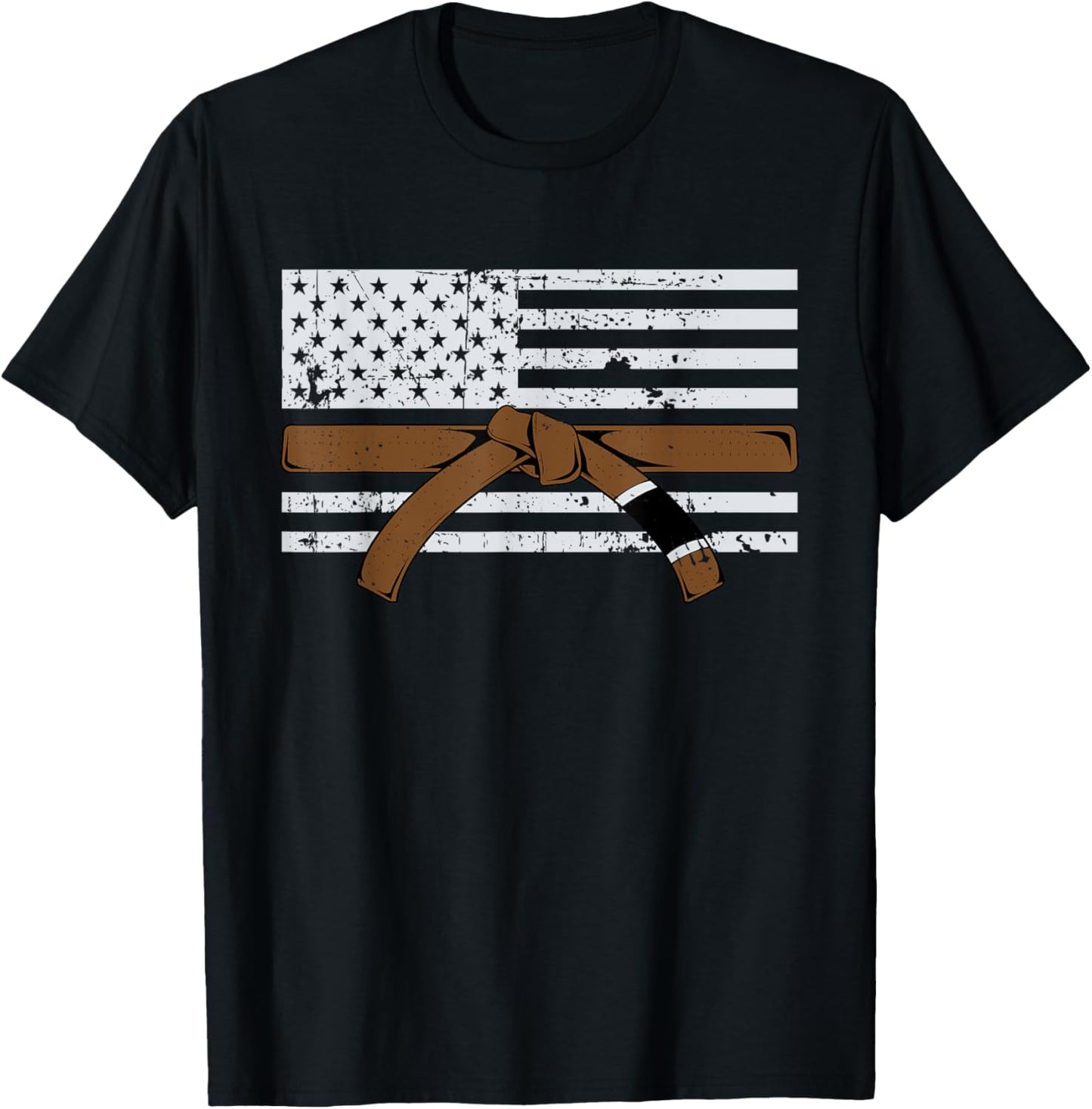 American Flag Jiujitsu Brown Belt Gift Martial Arts Lover