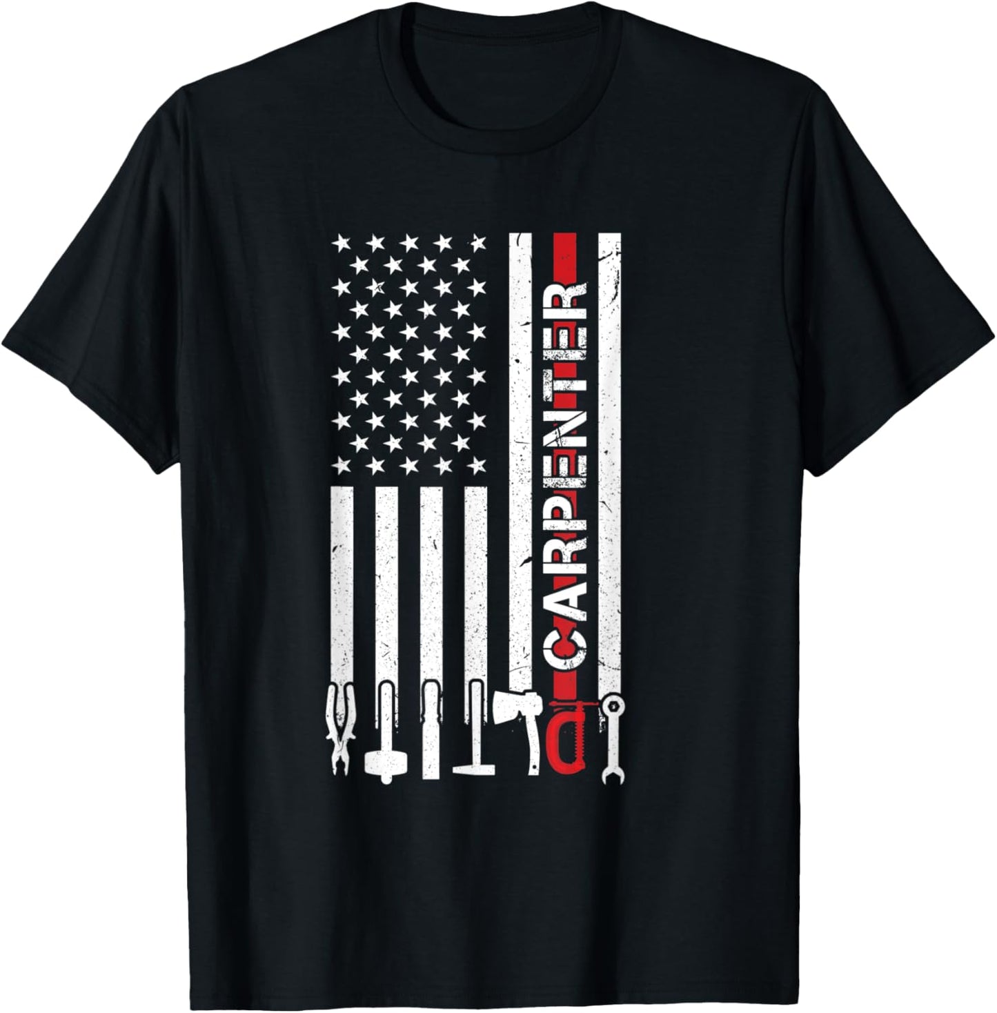 Carpenter USA Flag - Woodworking Cabinet Maker Tools Gift T-Shirt for Women Men