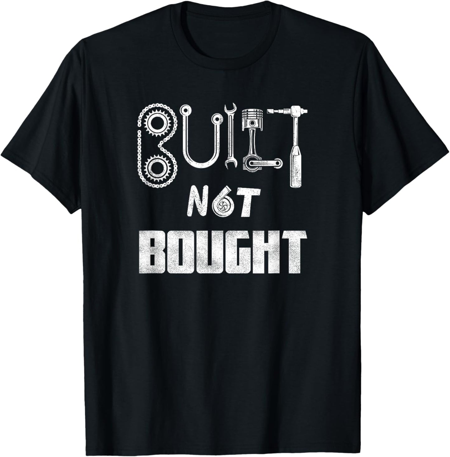 Funny Distressed Built Not Bought Race Engine Builder Gift
