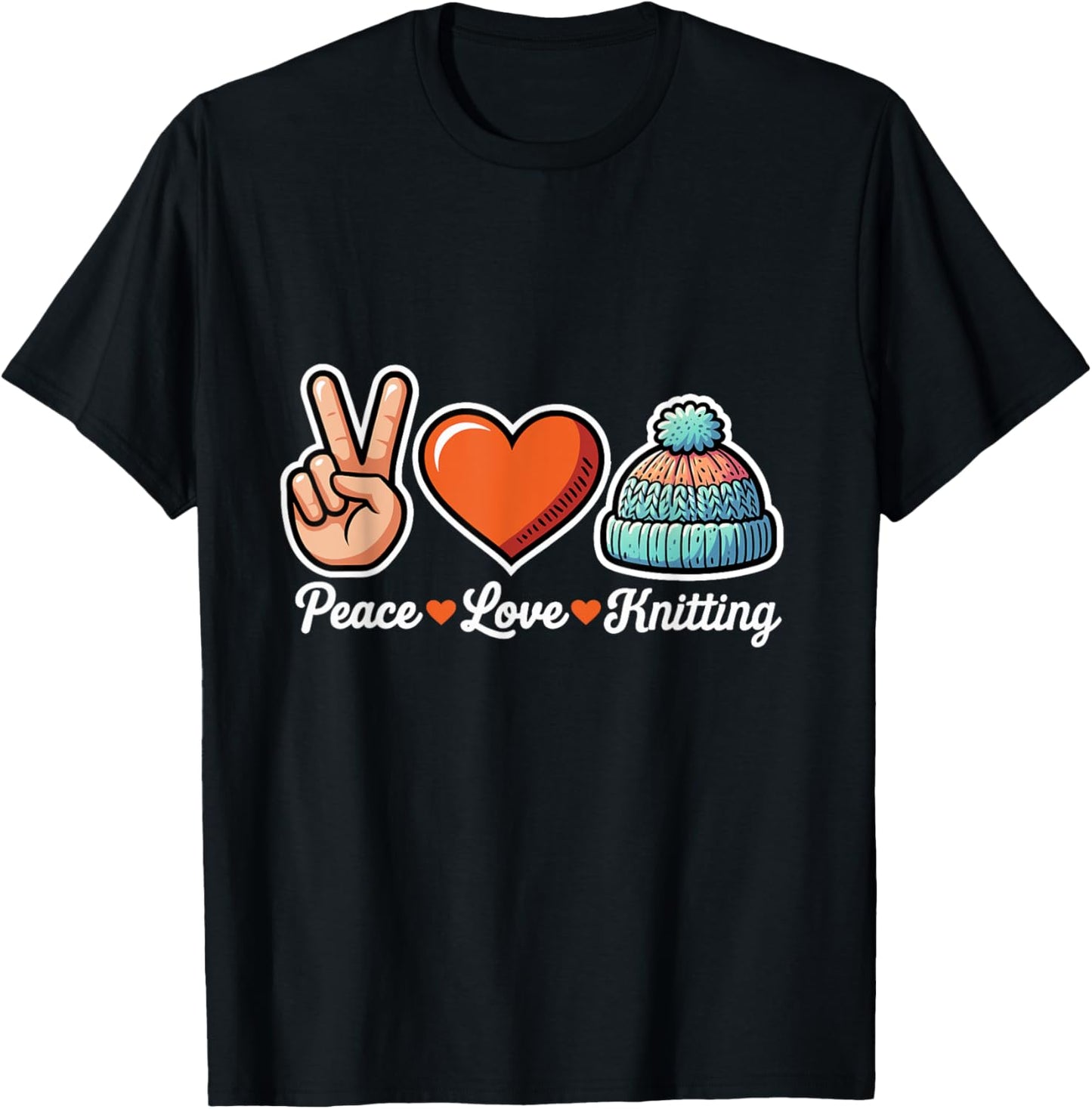 Peace Love Knitting Funny Yarn Lover