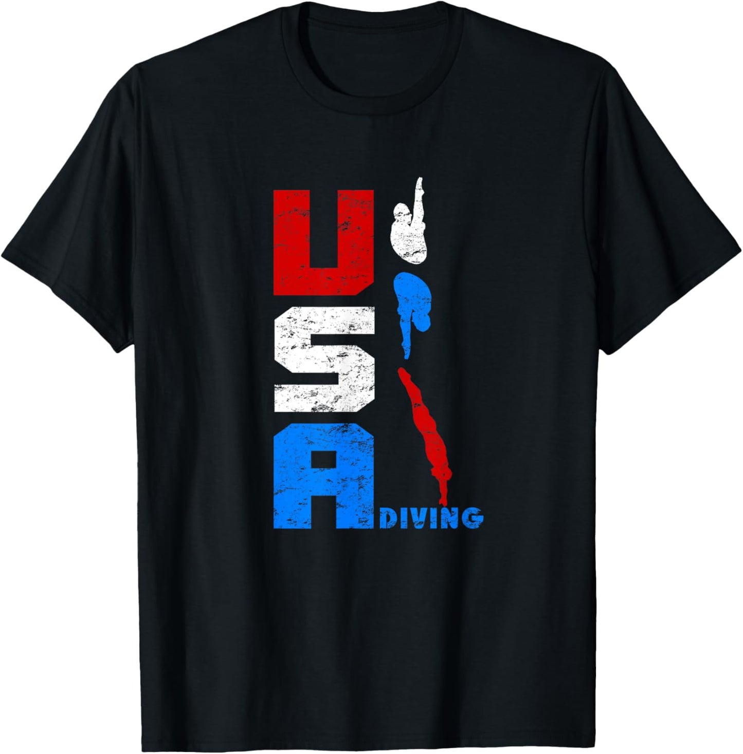 Vintage Usa Diving Swimming American Red White And Blue
