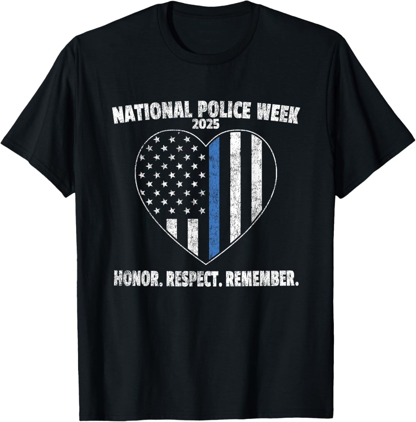National Police Week 2025 Vintage Blue Line American Flag