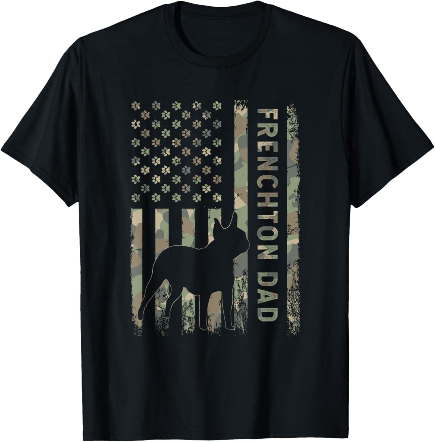 Frenchton Dad French Bulldog Boston Terrier Camo Usa Flag