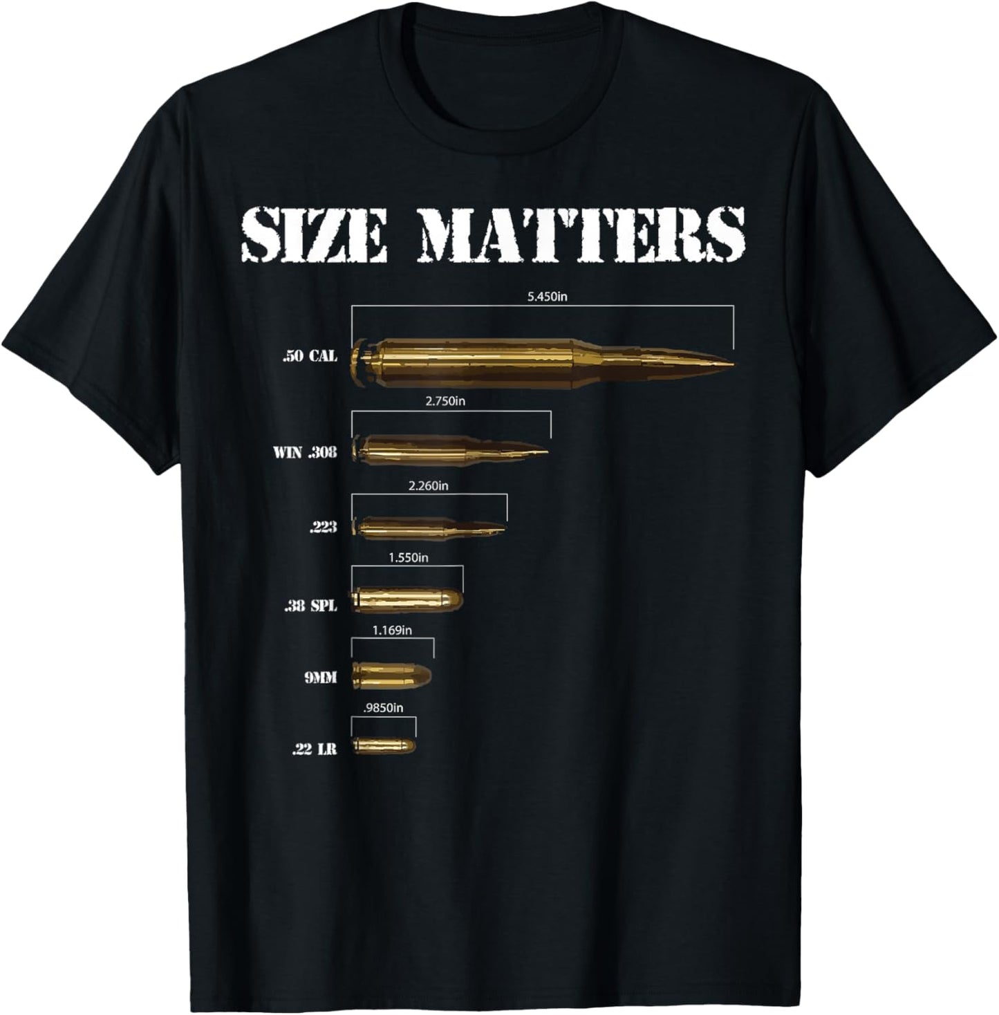 Ammo & Gun Lover Shirt, Size Matters, Bullets & Caliber