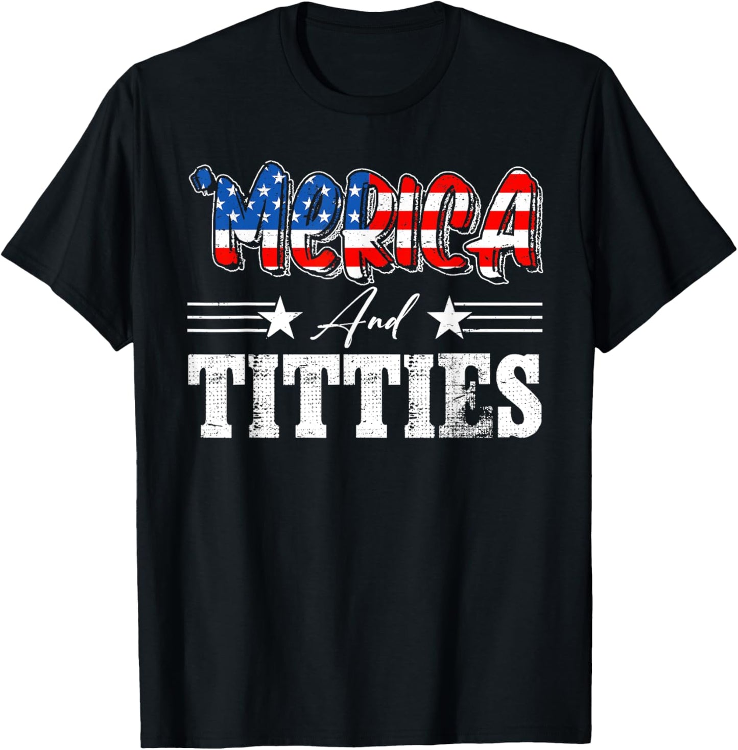 Merica And Titties American Flag 4Th Of July Indepedence Day