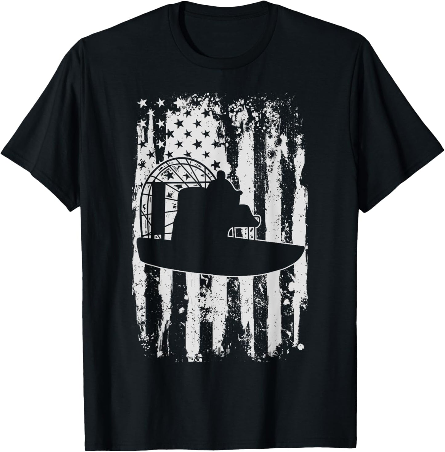 Retro Retro Usa Airboat Boat Captain T Shirt Mens Unisex Classic Fit Black Solid Crew Neck Short Sleeve T Shirt Small