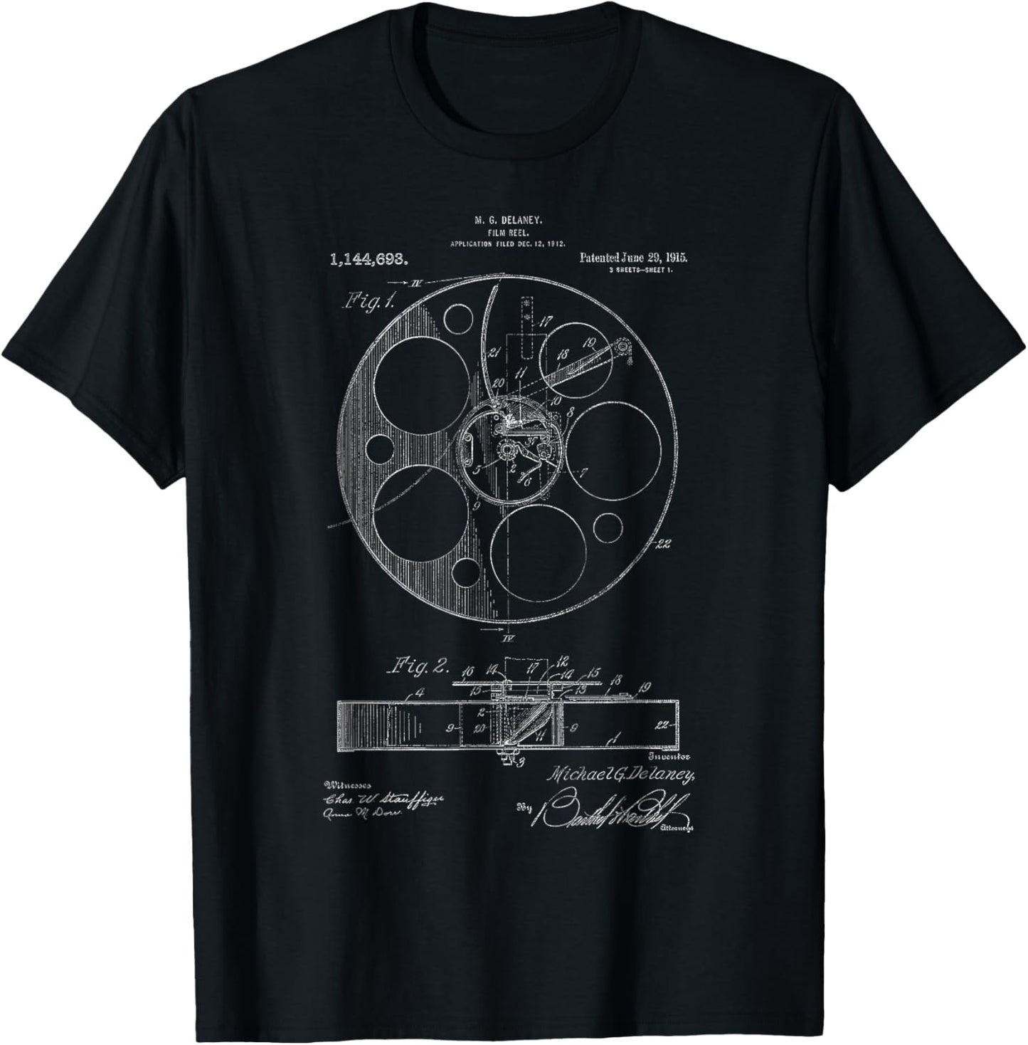 Film Reel Patent T-Shirt, Filmmaker Shirt Gift, Movie Tee