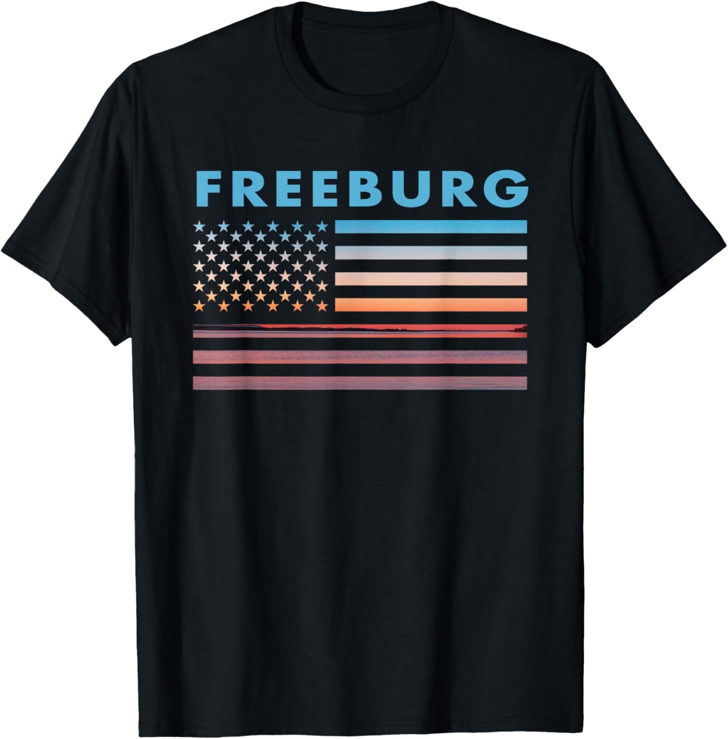 Vintage Sunset American Flag Freeburg Minnesota