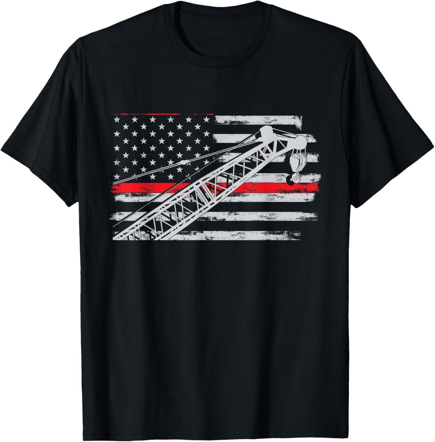 Crane Operator Usa Flag Heavy Equipment Crane