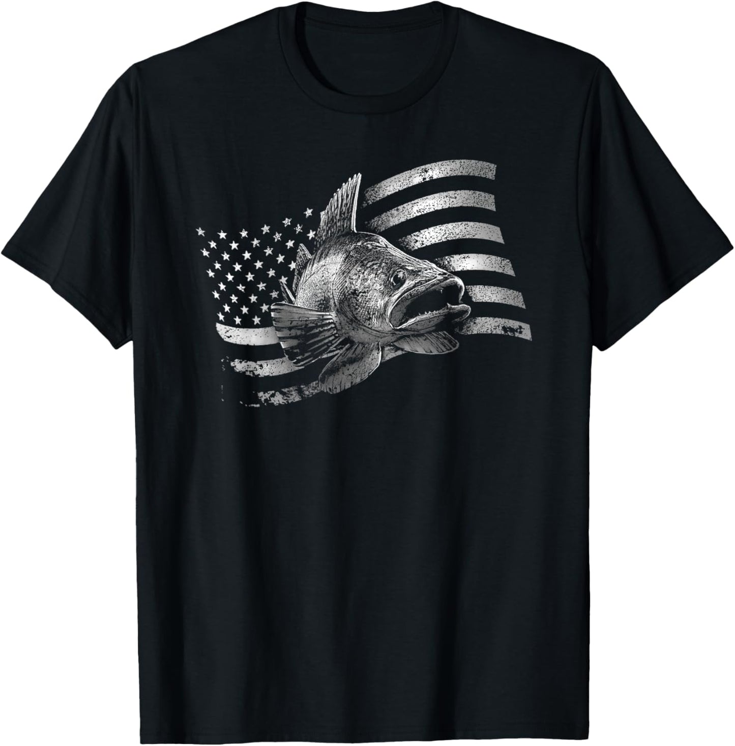 Usa Flag Walleye Fishing Design