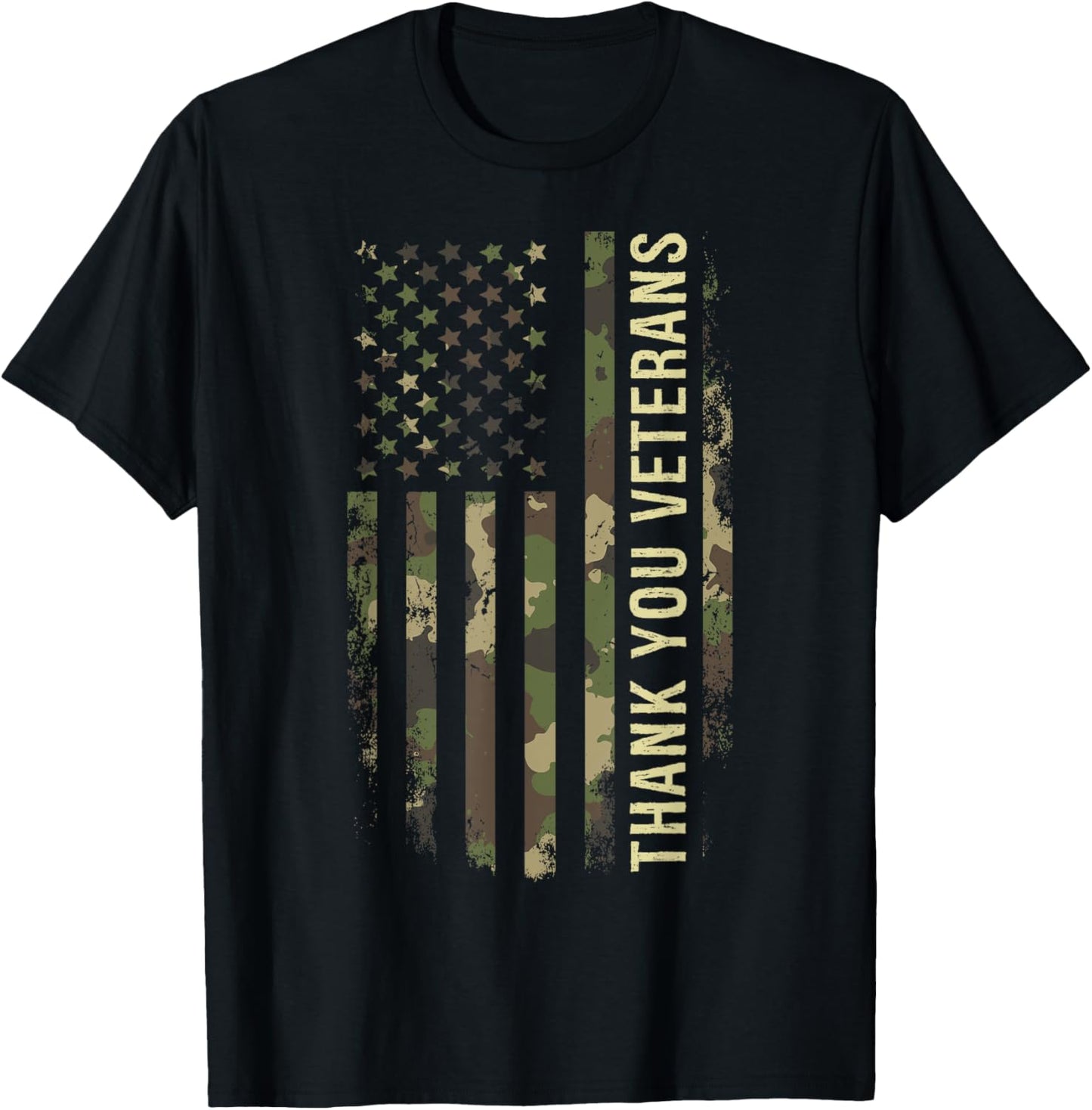 Thank You Veterans Camouflage American Flag