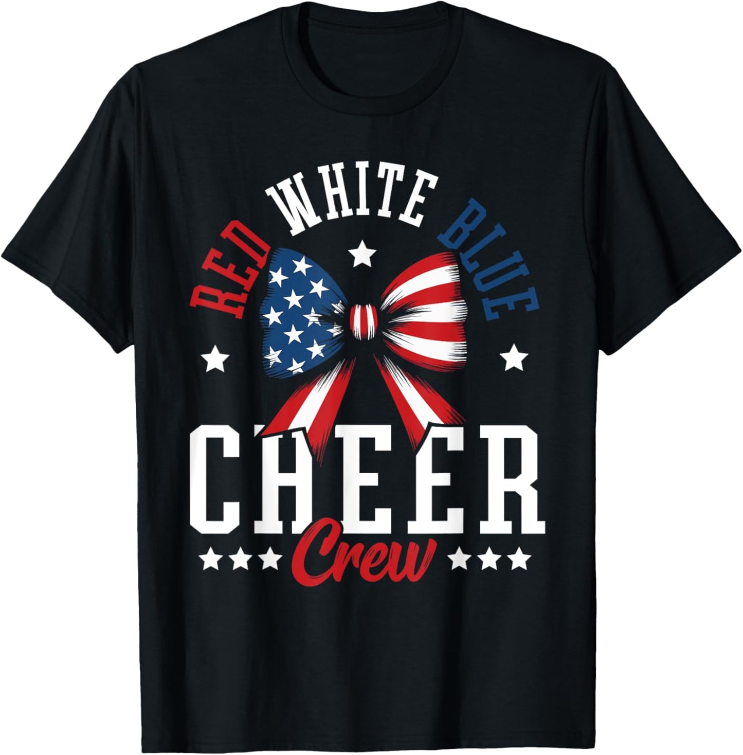 Red White And Blue Patriotic Cheer Crew Cheerleader Usa Bow