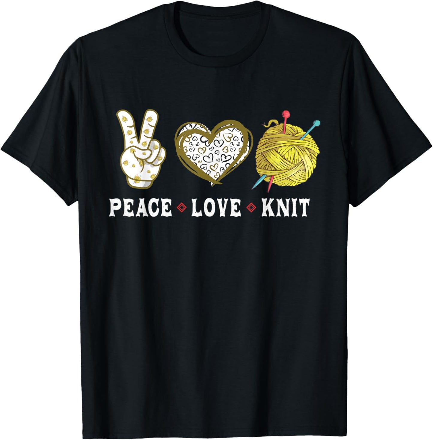 Peace love Knit gift for women girls, yarn Knitting, Crochet
