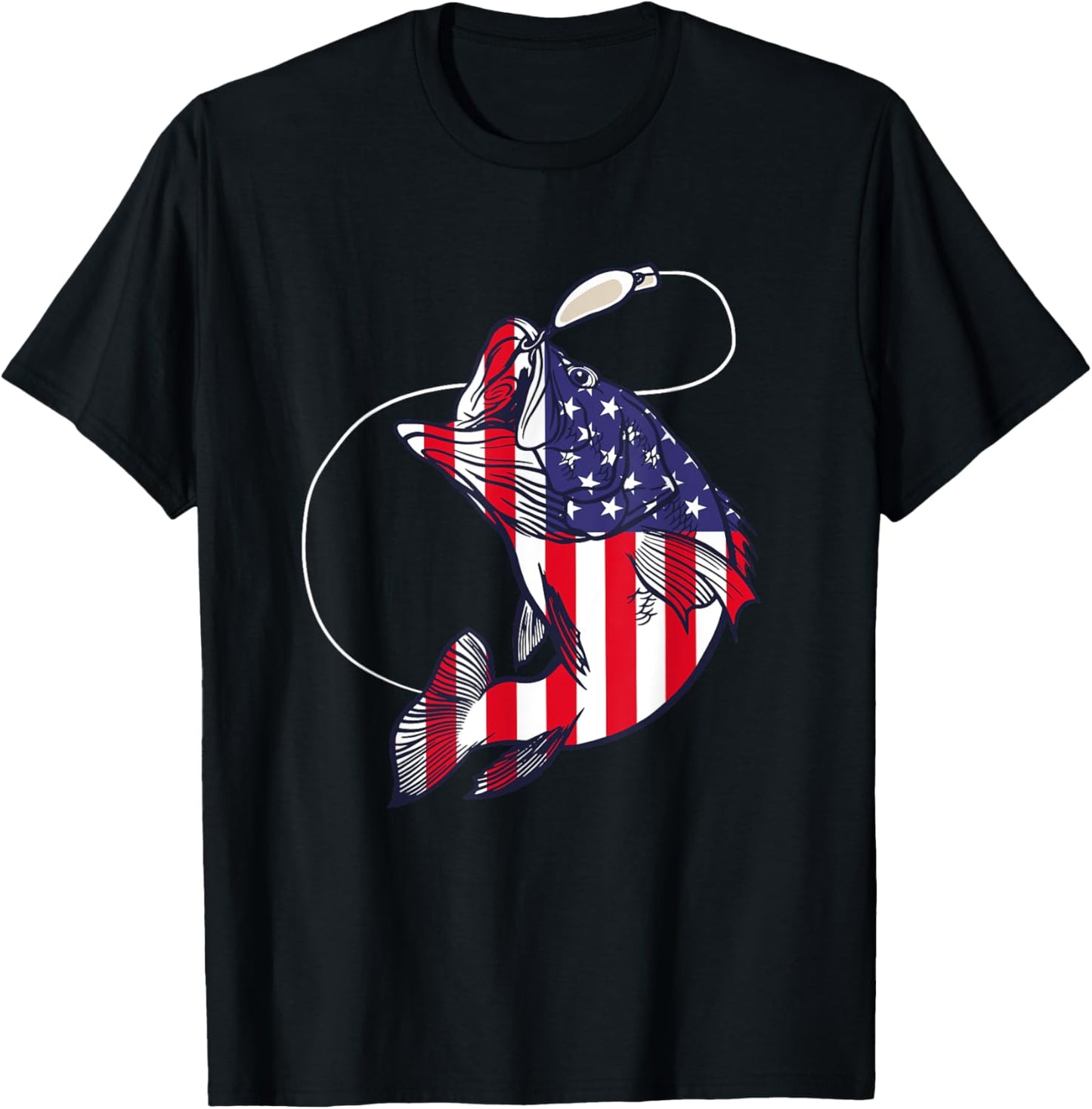 Bass Fishing Fish American Flag Patriotic Fourth Of July