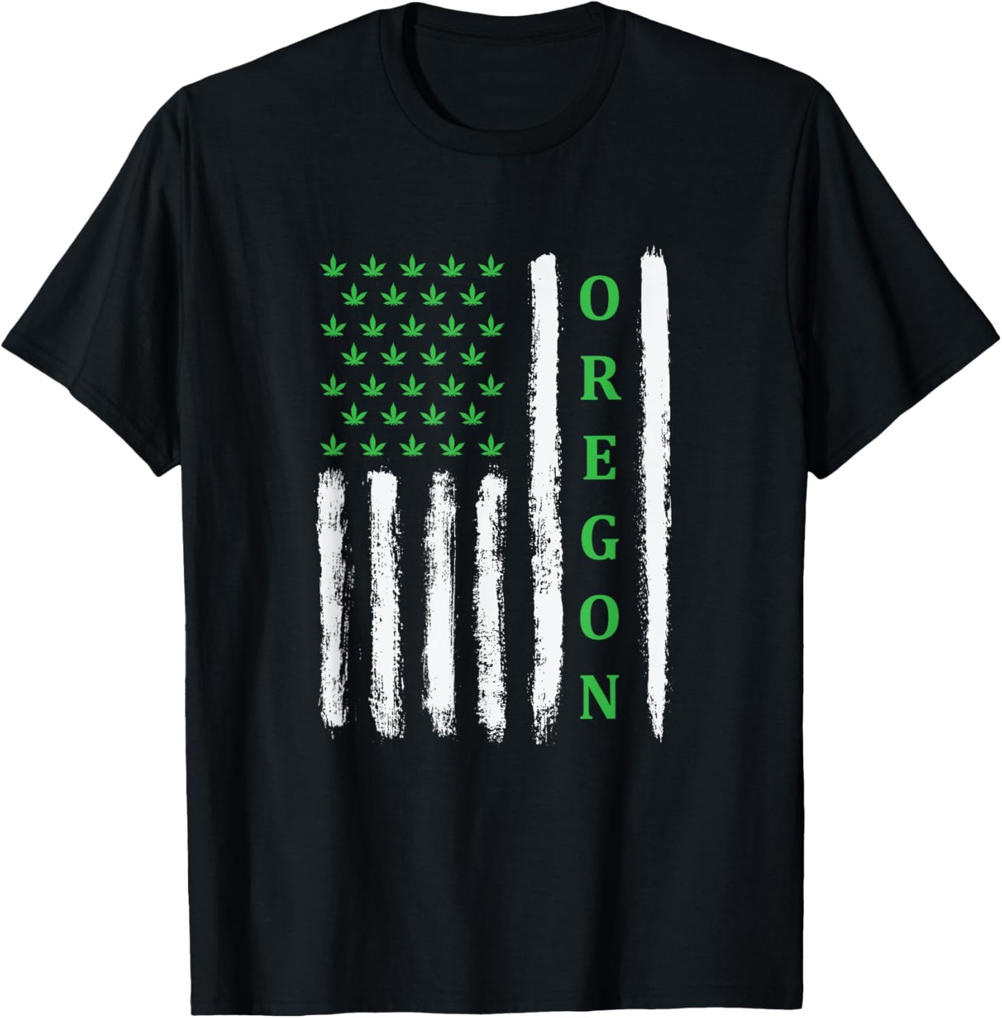 Patriotic Oregon Marijuana Leaf Us American Flag Shirt