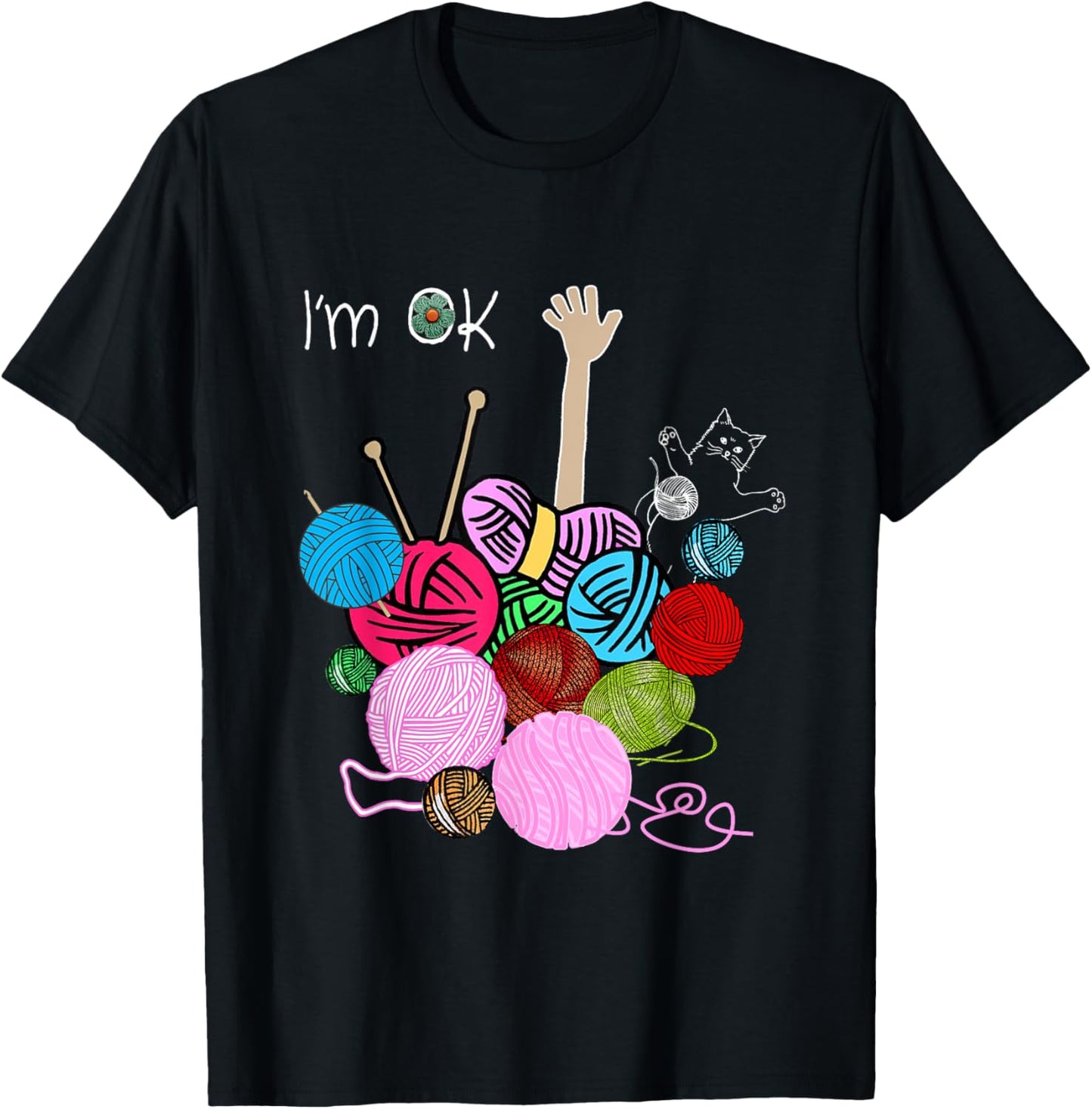 I'm Ok Crochet And Knitting Funny Crocheting