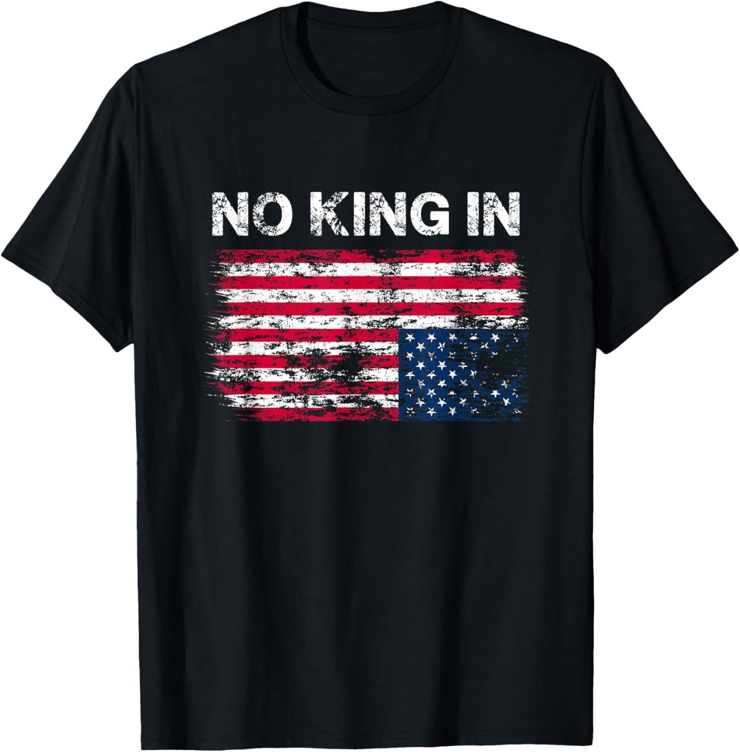 No King In America American Flag Upside Down Distress