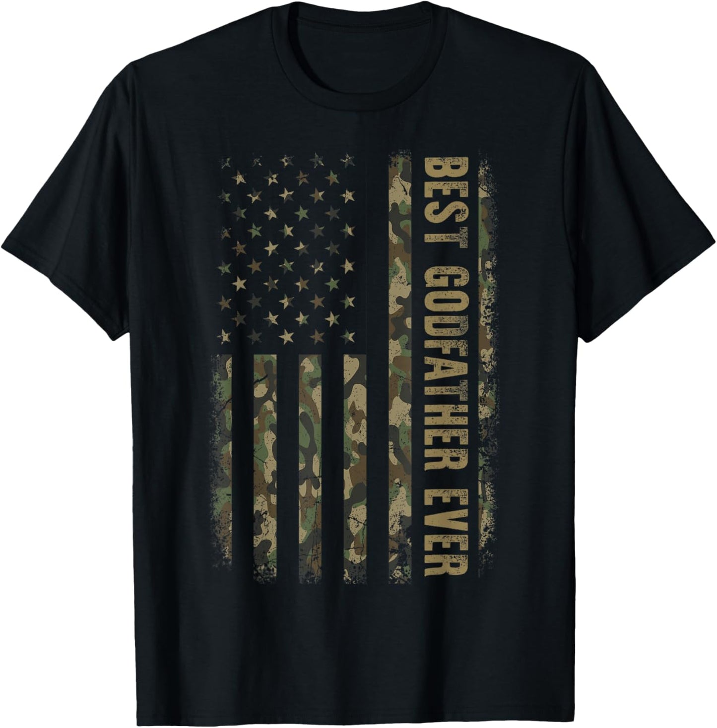 Best Godfather Ever Camouflage American Flag Fathers Day