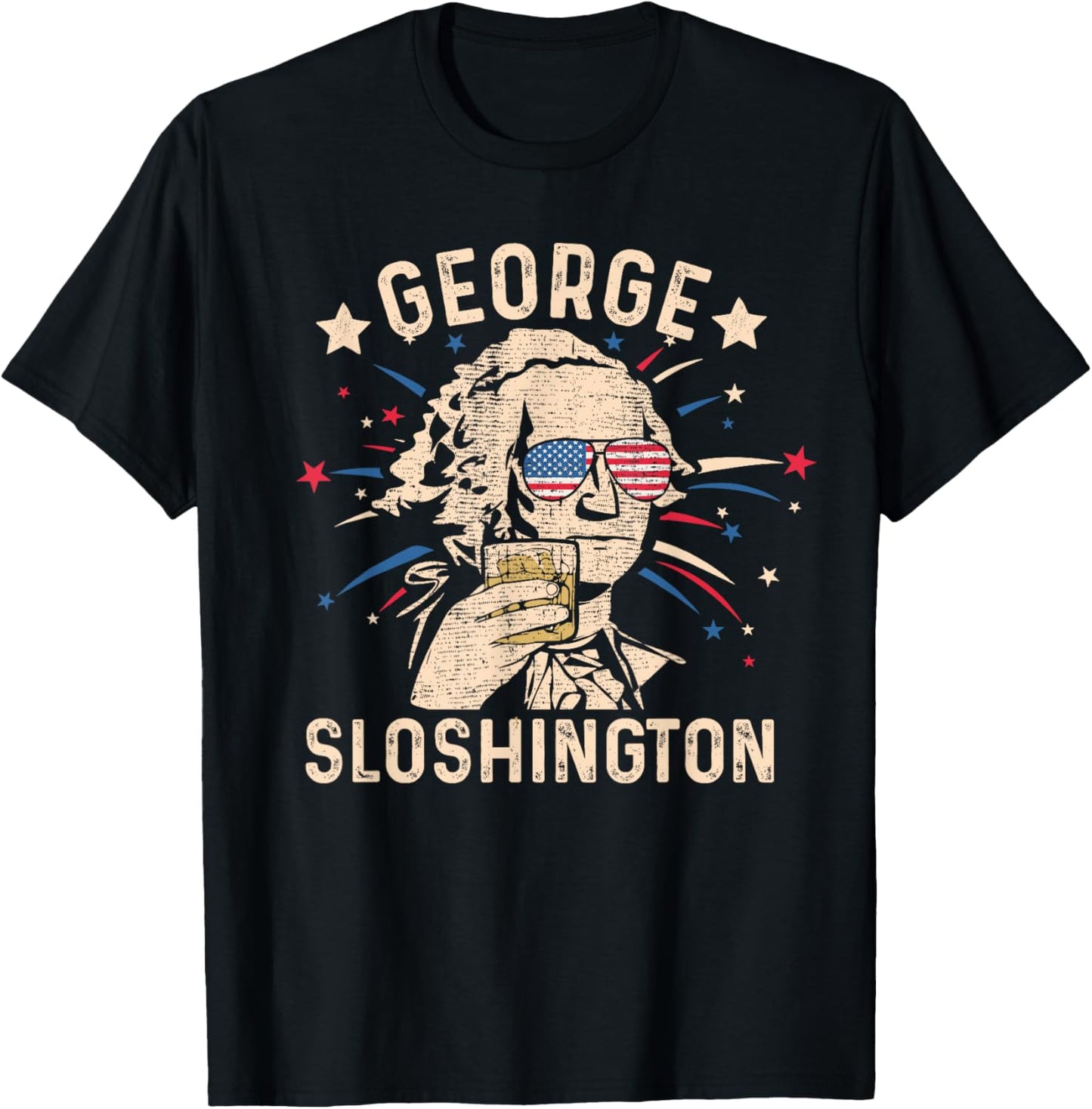 Vintage George Sloshington Washington 4Th Of July Funny Usa