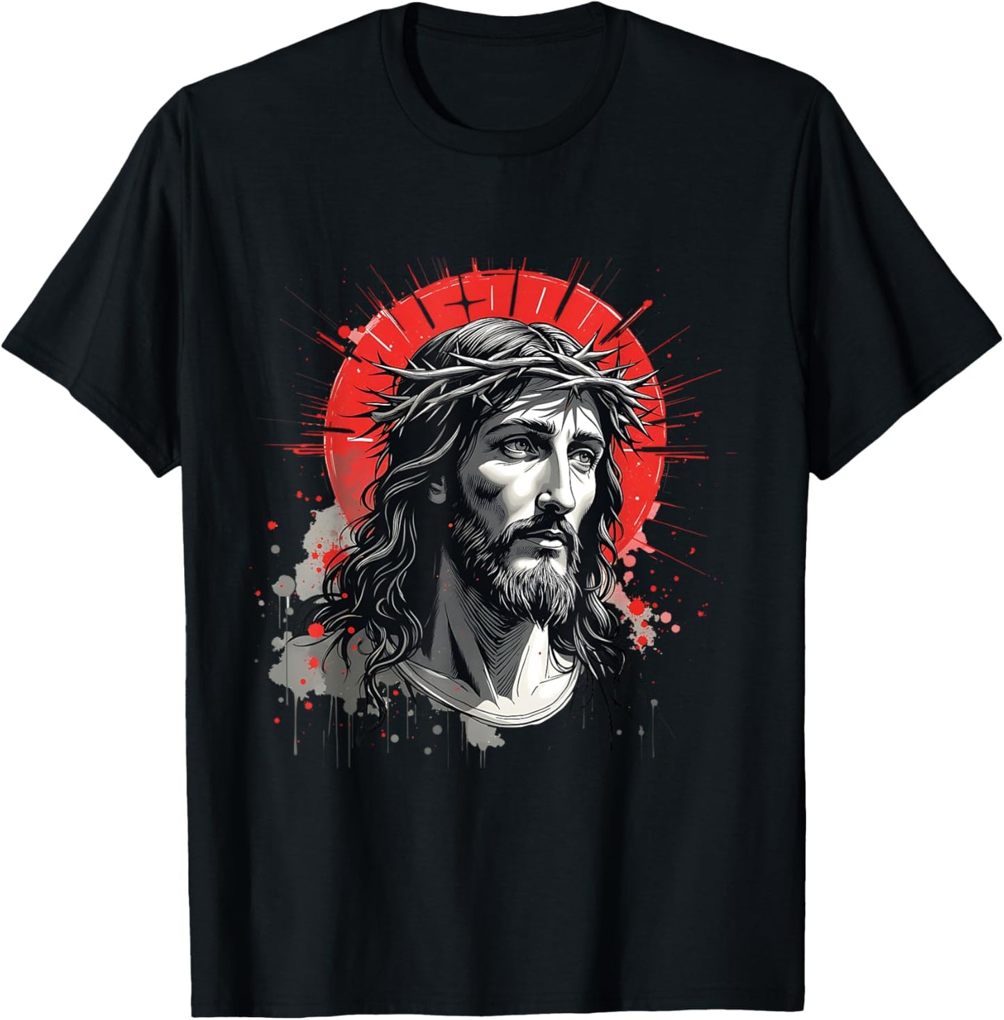 Retro Jesus Crown of Thorns Bold Faith Christian Art Graphic