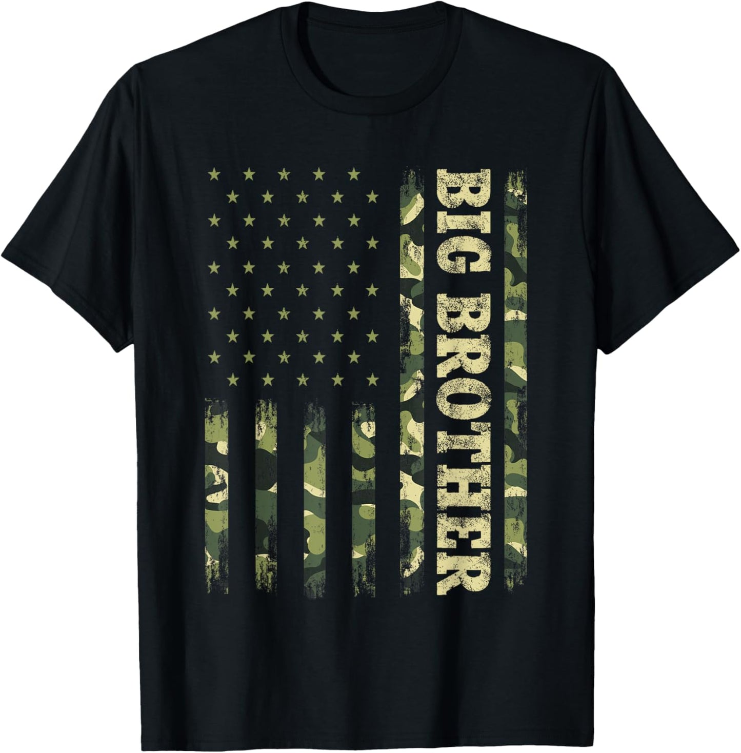 Fathers Day Shirt Bro Big Brother Camouflage American Flag