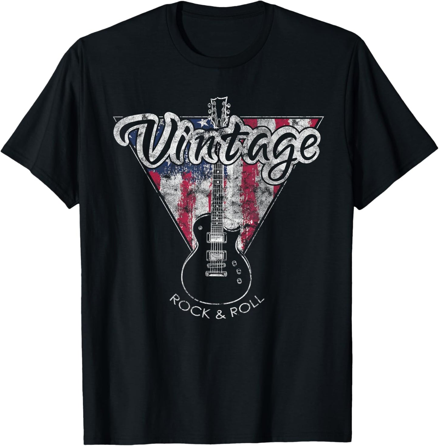 American Flag Guitar T Shirt Vintage Guitar Player Gift