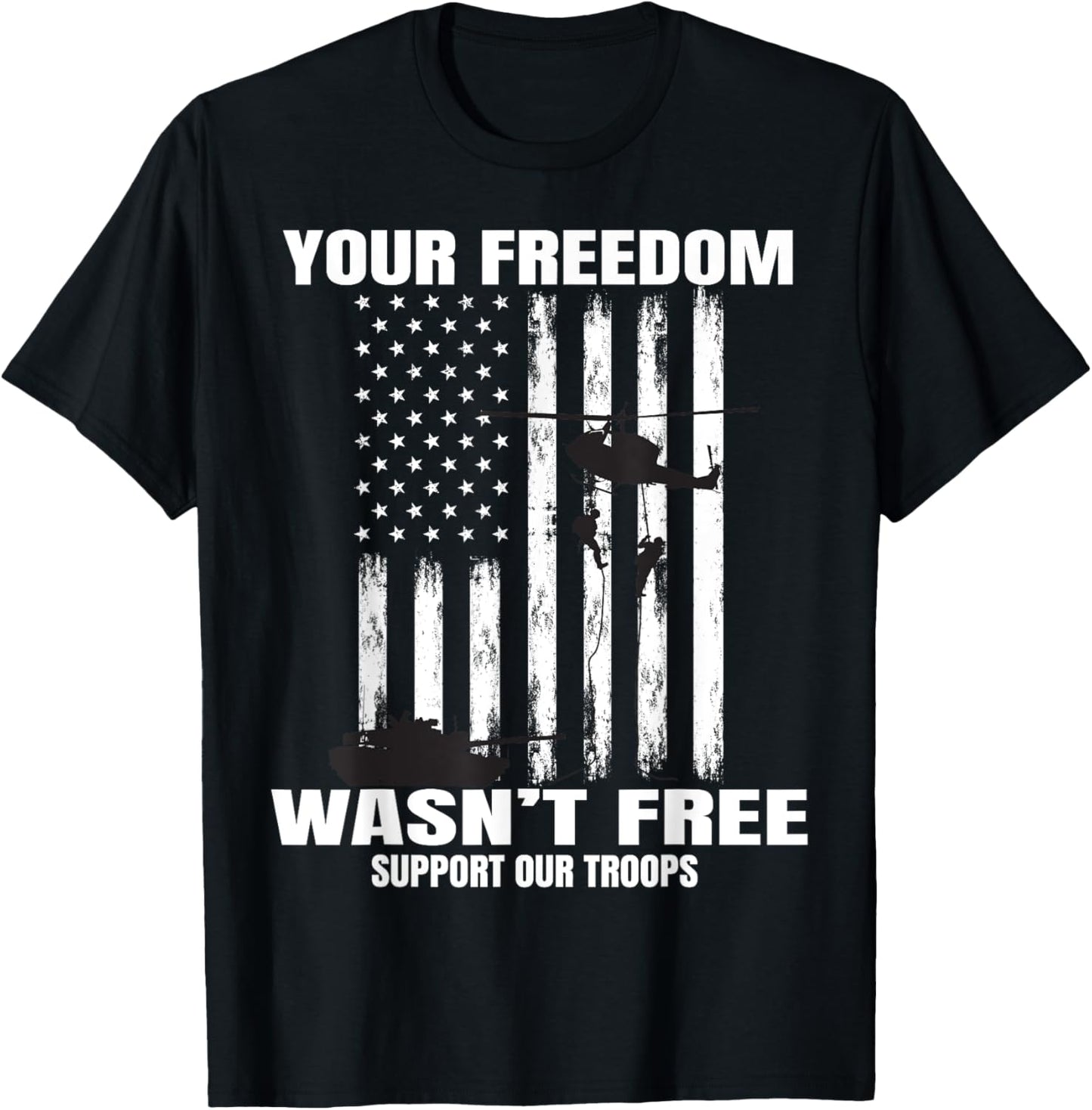 Freedom Support Our Troops Military Graphic American Flag