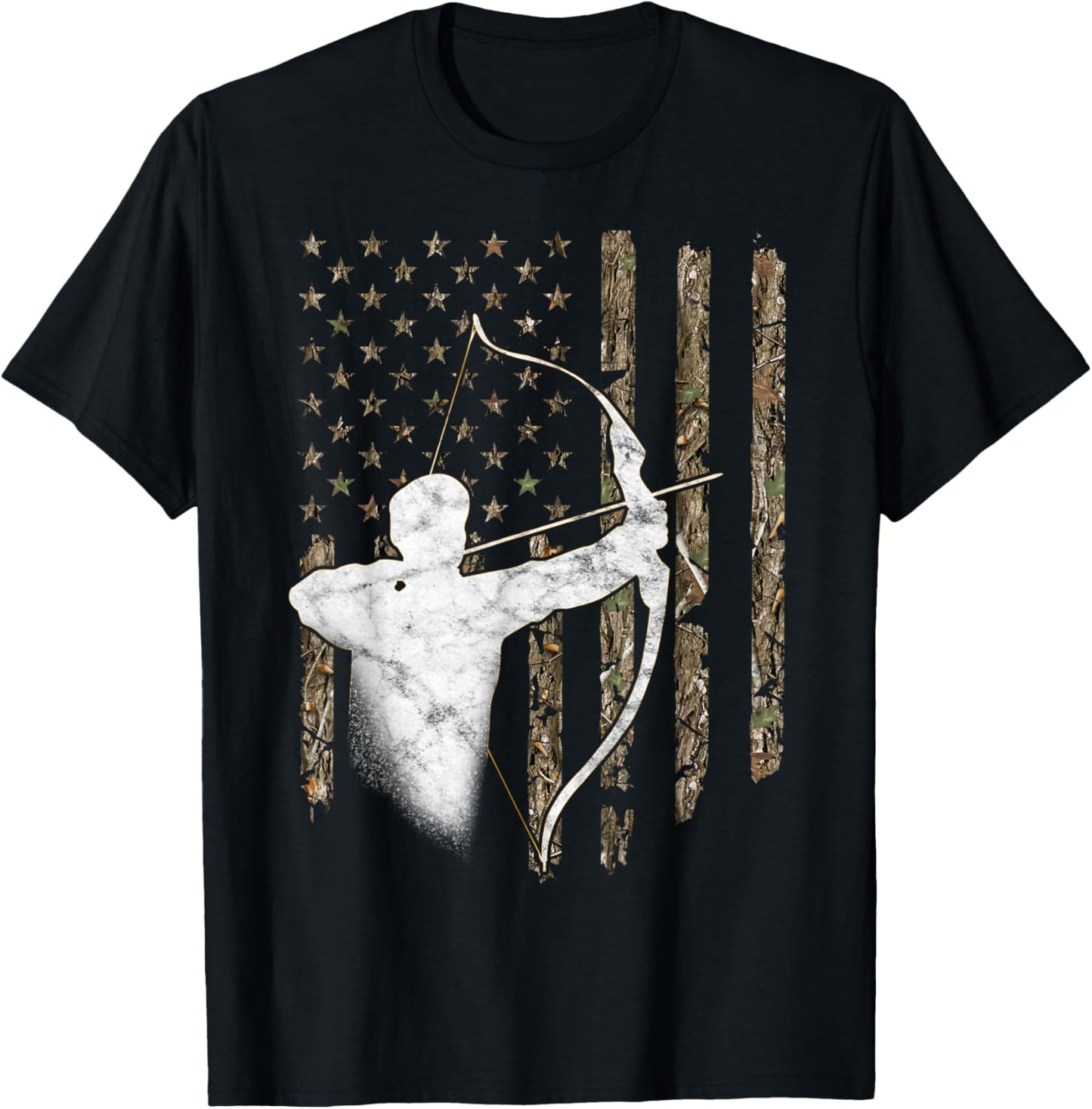 Archery Recurve Long Bow American Flag Camouflage Hunting