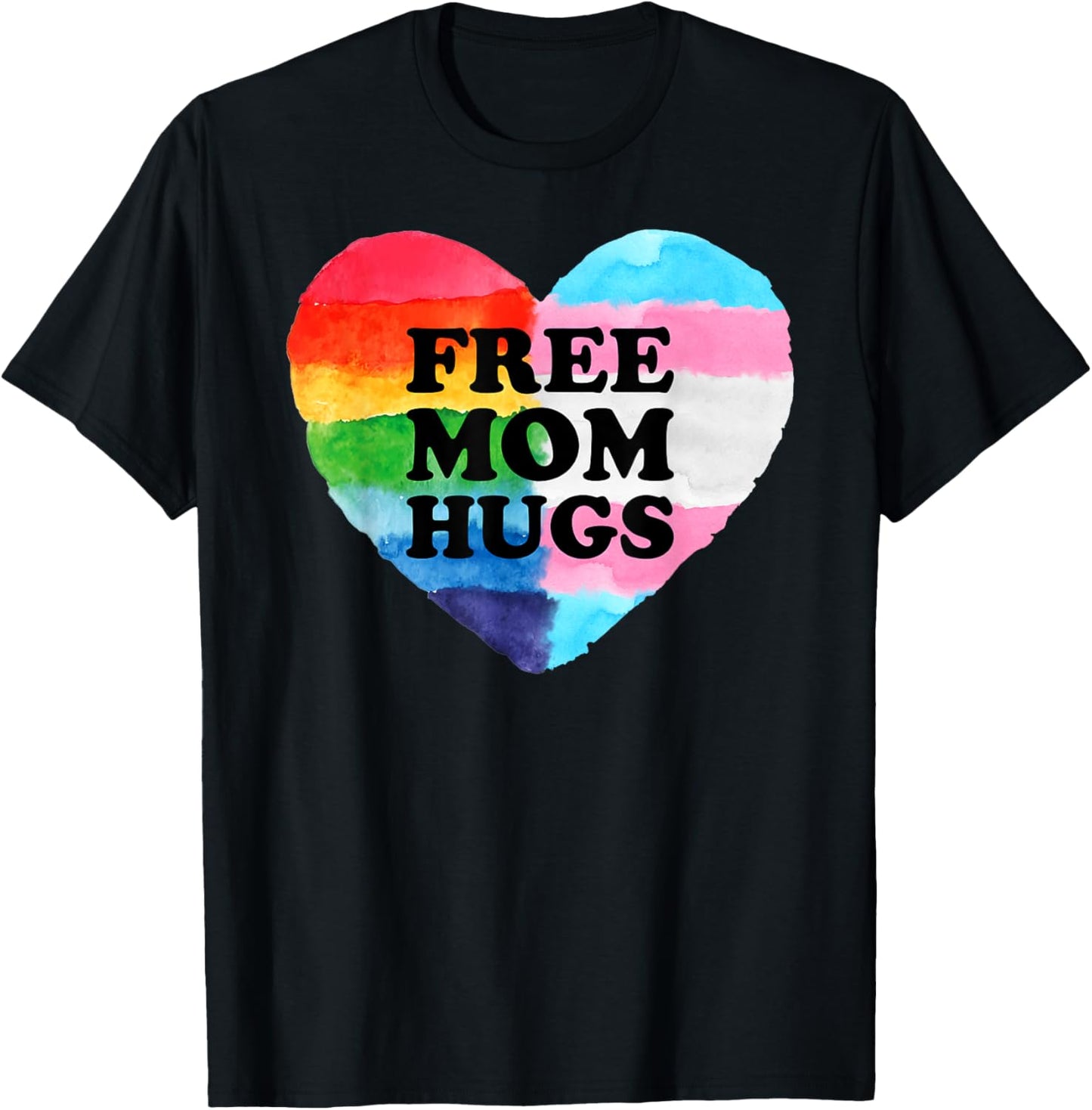 Free Mom Hugs Gay Transgender Pride Month LGBT Rainbow Flag