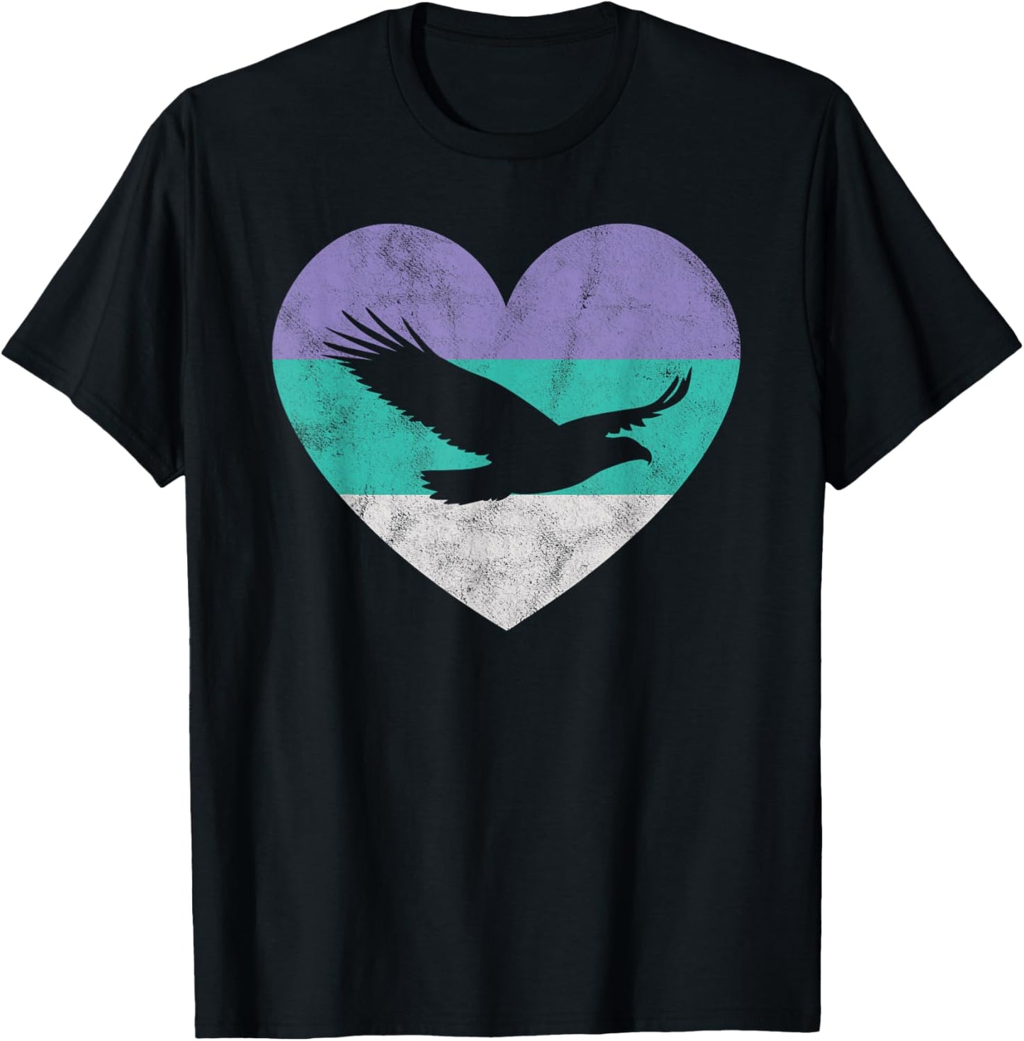 Animal Pet Shirts And Hoodies Retro Vintage Gifts Women's Black Bald Eagle Heart
