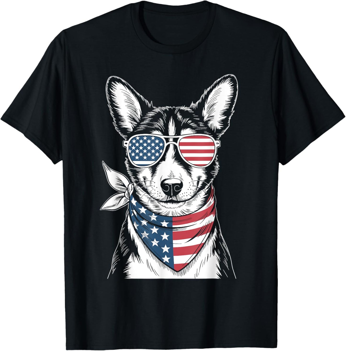 Basenji Dog Usa Flag Sunglasses Patriotic 4Th Of July