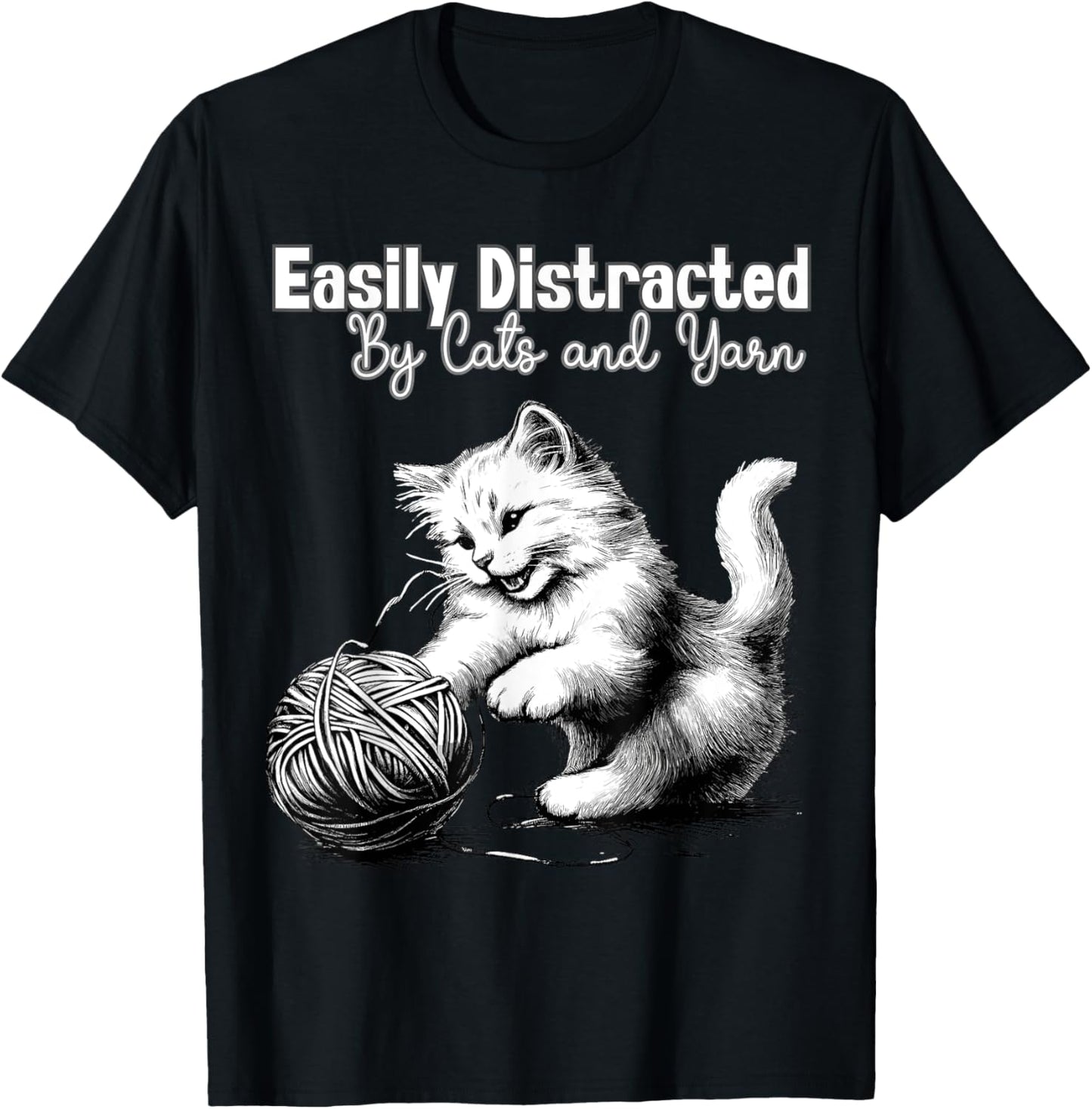 Adorable Knitting and Crochet Happy Cat Yarn Lovers Gift