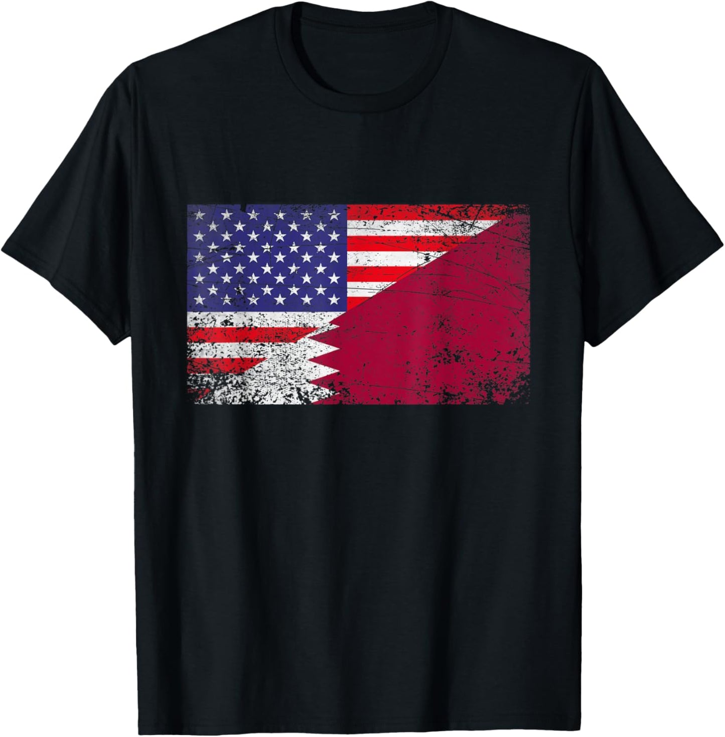 Distressed Qatar Flag American Flag Patriotic