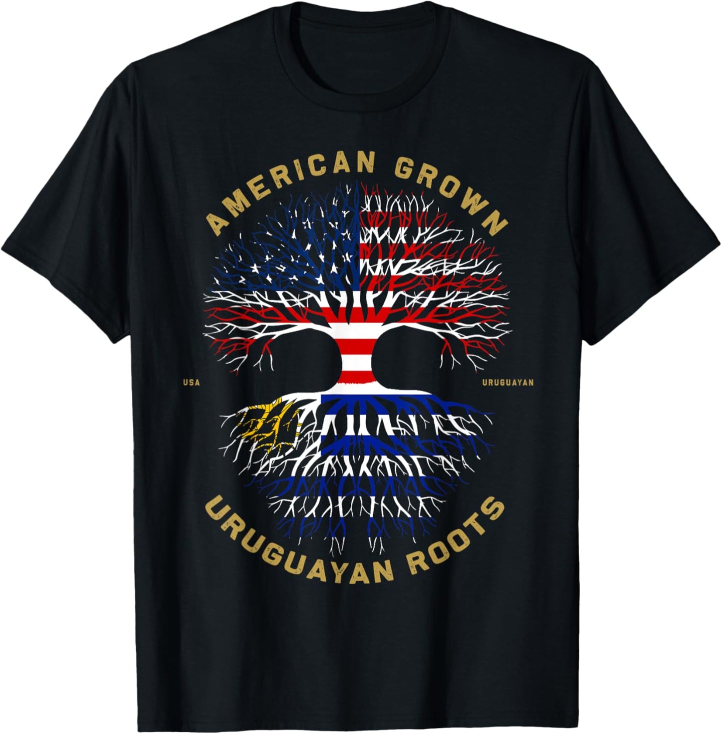 American Grown With Uruguayan Roots Tree Usa Flag Gifts