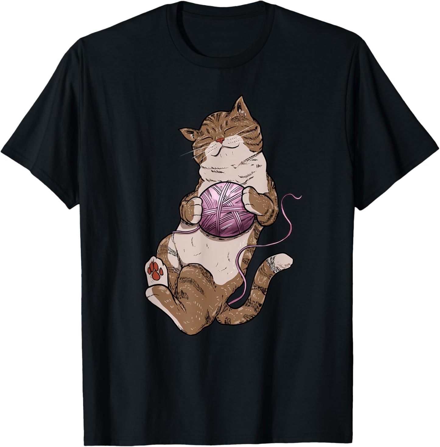 Cute Cat Playing with a Yarn