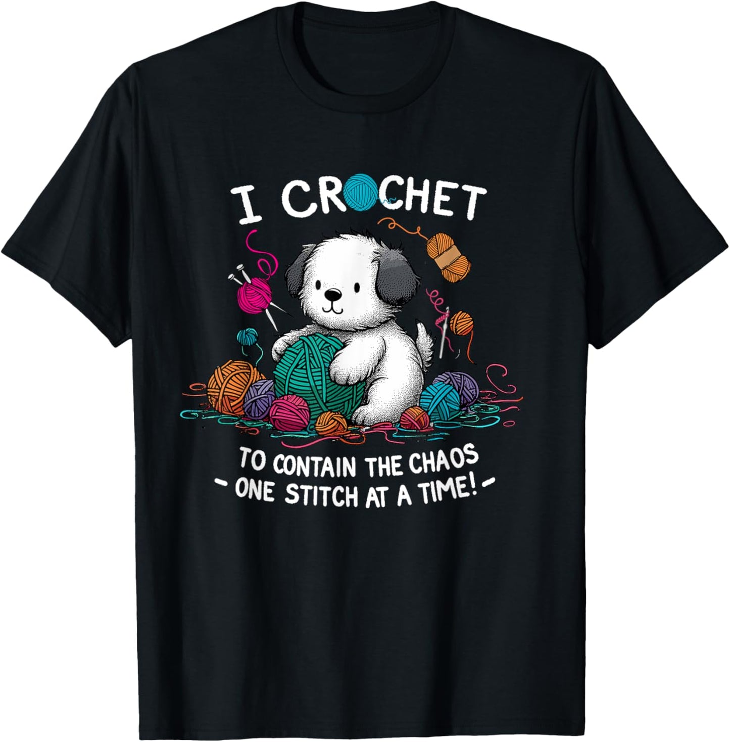 Funny Yarn Crochet Dog Theme Graphic Tees for Crochet Lovers
