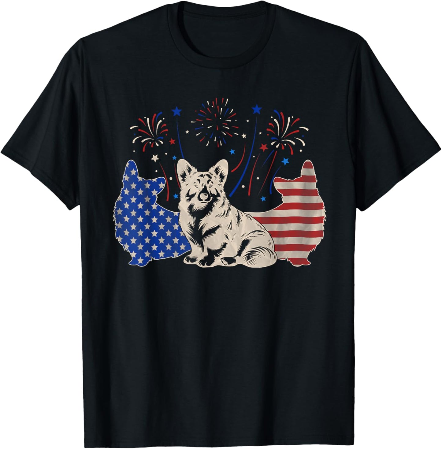 Three Corgi Dog 4Th Of July Patriotic American Flag